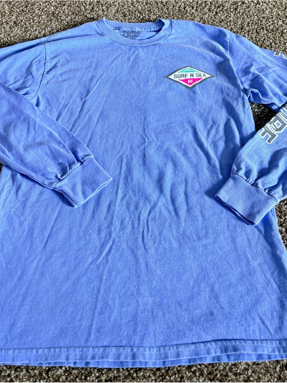 Blue 84 Surf N Sea Long-Sleeve Crewneck Tee in Periwinkle Blue
